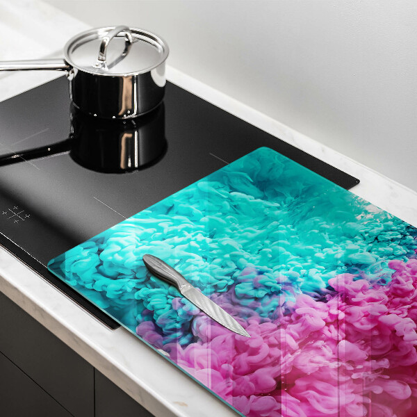 Kuchynská doska zo skla Tyrkysovo-ružový dym