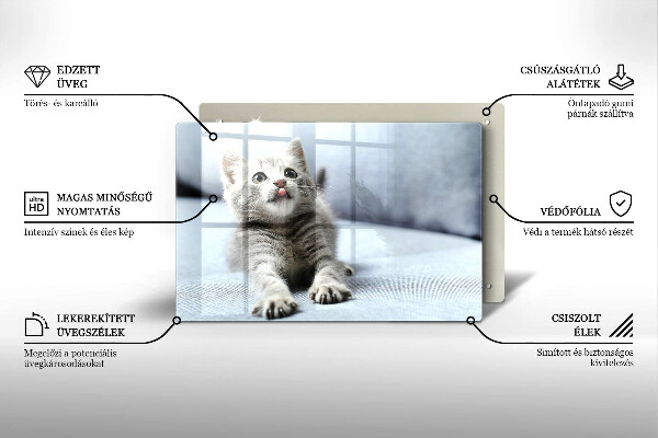 Kuchynská doska zo skla Malé roztomilé mačiatko