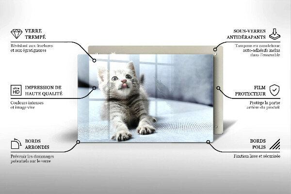 Kuchynská doska zo skla Malé roztomilé mačiatko