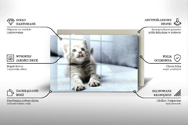 Kuchynská doska zo skla Malé roztomilé mačiatko