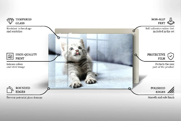 Kuchynská doska zo skla Malé roztomilé mačiatko