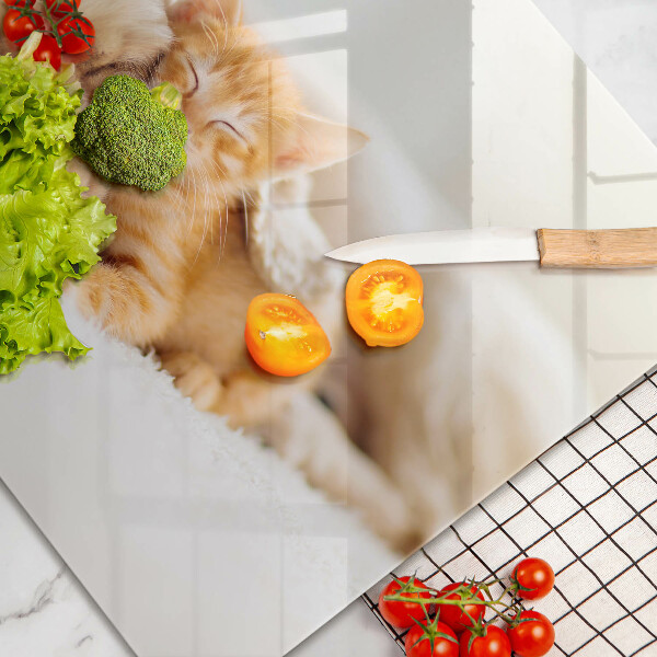 Kuchynská doska zo skla Zvieratá pes a mačka