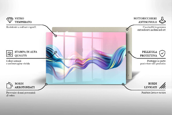 Kuchynská doska zo skla Pastelová abstrakcia