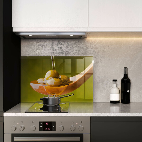 Kuchynská doska zo skla Olivový olej a olivy