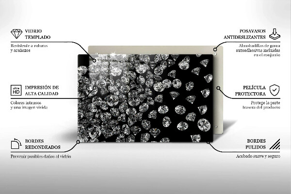 Kuchynská doska zo skla Diamanty diamanty