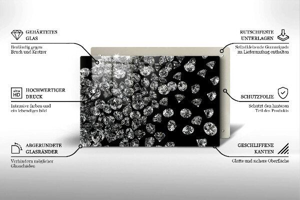 Kuchynská doska zo skla Diamanty diamanty