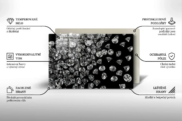 Kuchynská doska zo skla Diamanty diamanty