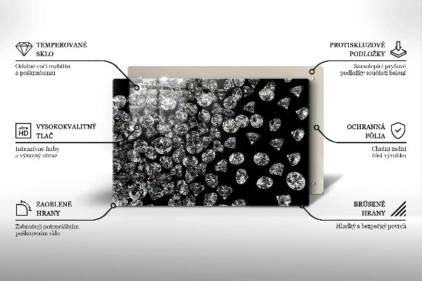 Kuchynská doska zo skla Diamanty diamanty