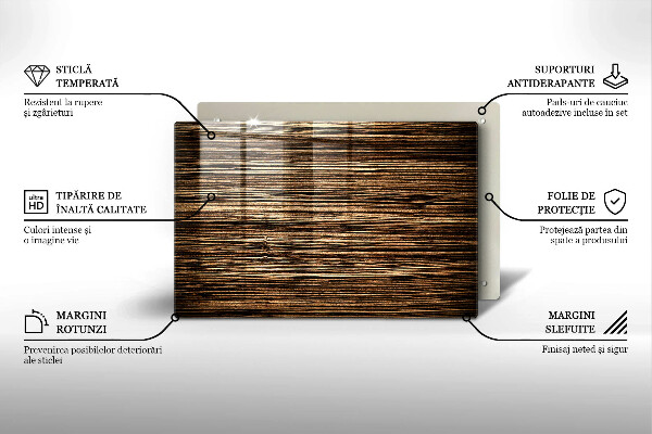 Kuchynská doska zo skla Textúra dreva