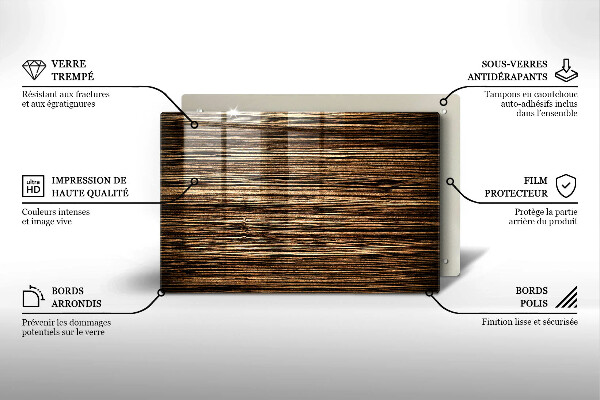 Kuchynská doska zo skla Textúra dreva