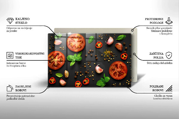 Kuchynská doska zo skla Paradajky a korenie