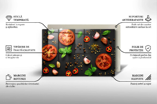 Kuchynská doska zo skla Paradajky a korenie