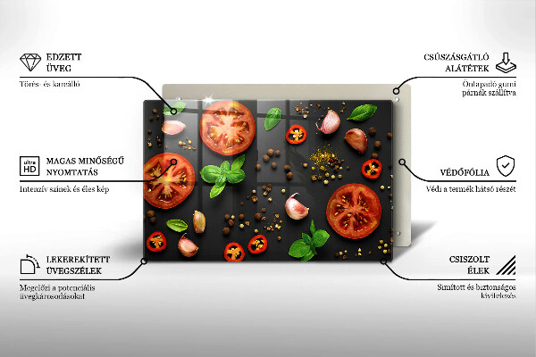 Kuchynská doska zo skla Paradajky a korenie