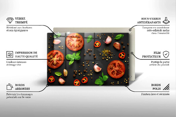 Kuchynská doska zo skla Paradajky a korenie