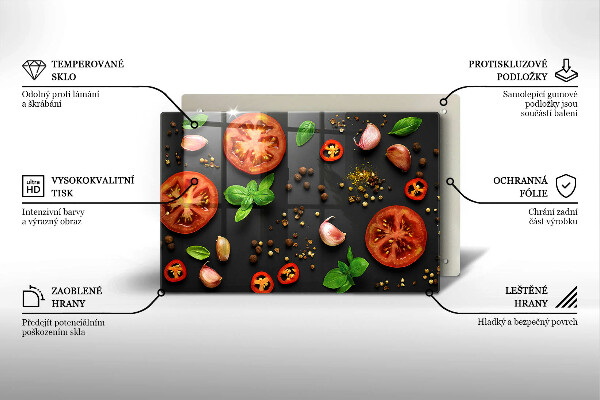 Kuchynská doska zo skla Paradajky a korenie