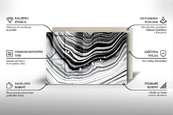 Kuchynská doska zo skla Atramentová abstrakcia