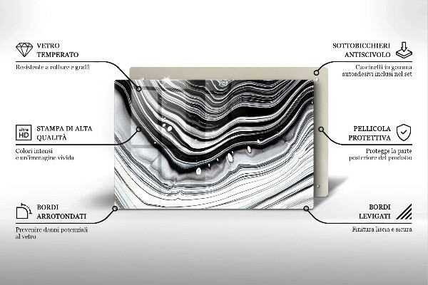 Kuchynská doska zo skla Atramentová abstrakcia
