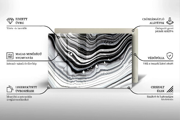 Kuchynská doska zo skla Atramentová abstrakcia