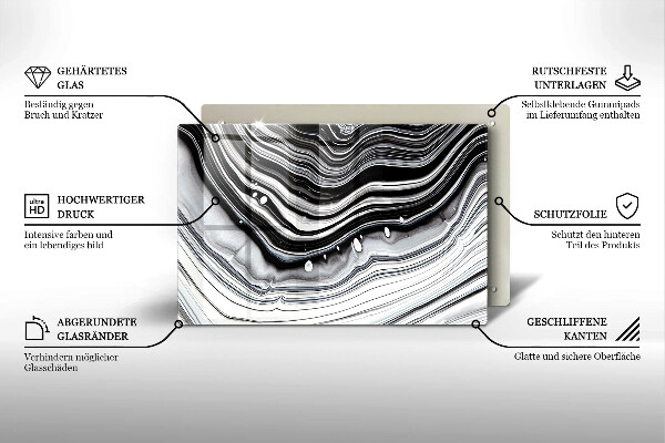 Kuchynská doska zo skla Atramentová abstrakcia