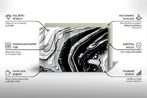 Kuchynská doska zo skla Atramentová abstrakcia