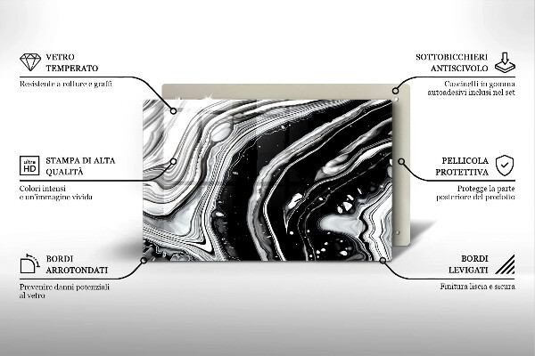 Kuchynská doska zo skla Atramentová abstrakcia
