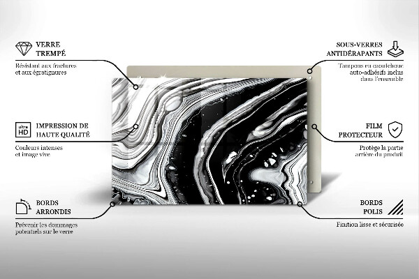 Kuchynská doska zo skla Atramentová abstrakcia