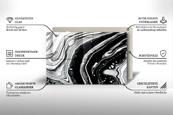 Kuchynská doska zo skla Atramentová abstrakcia
