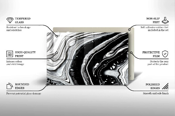 Kuchynská doska zo skla Atramentová abstrakcia