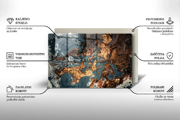 Kuchynská doska zo skla Zlatá skalná štruktúra