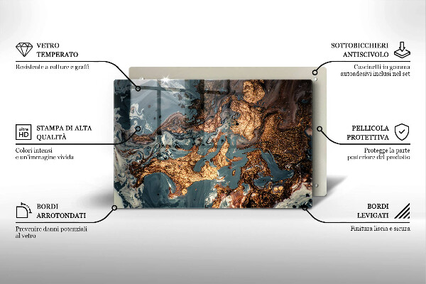 Kuchynská doska zo skla Zlatá skalná štruktúra