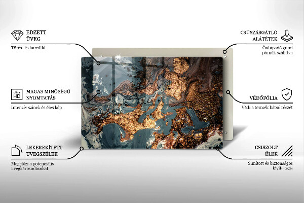 Kuchynská doska zo skla Zlatá skalná štruktúra