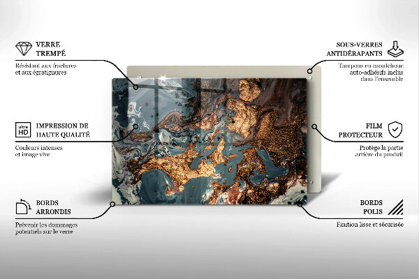 Kuchynská doska zo skla Zlatá skalná štruktúra