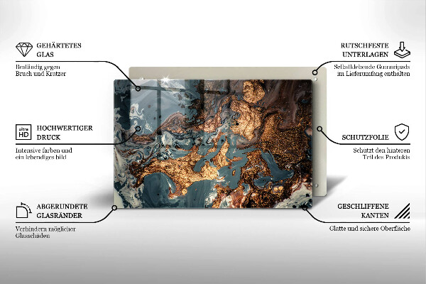 Kuchynská doska zo skla Zlatá skalná štruktúra