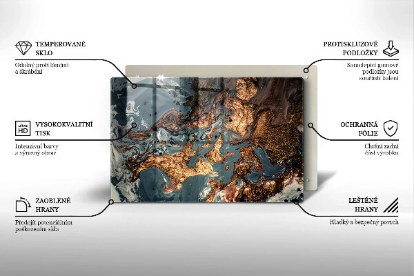 Kuchynská doska zo skla Zlatá skalná štruktúra