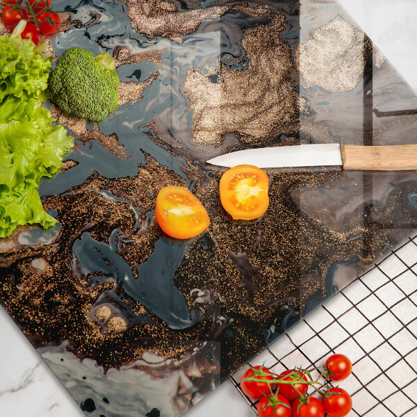 Kuchynská doska zo skla Zlatá skalná štruktúra