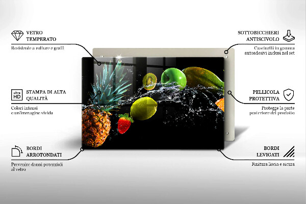 Kuchynská doska zo skla Ovocie vo vode