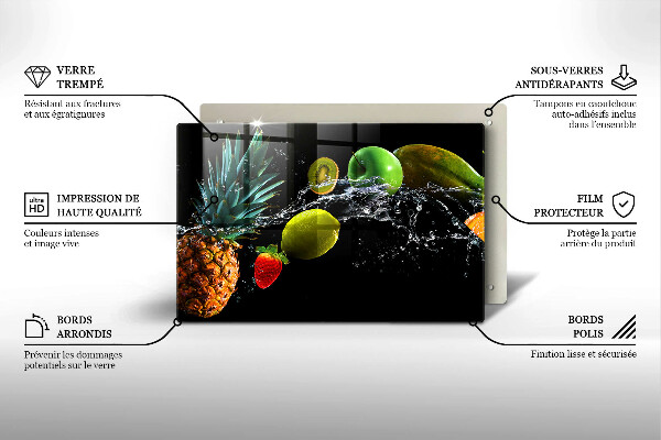 Kuchynská doska zo skla Ovocie vo vode