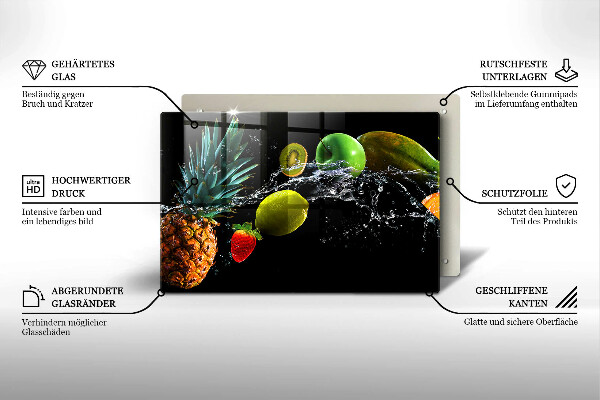 Kuchynská doska zo skla Ovocie vo vode