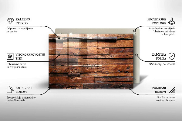 Kuchynská doska zo skla Dekoratívne drevené dosky