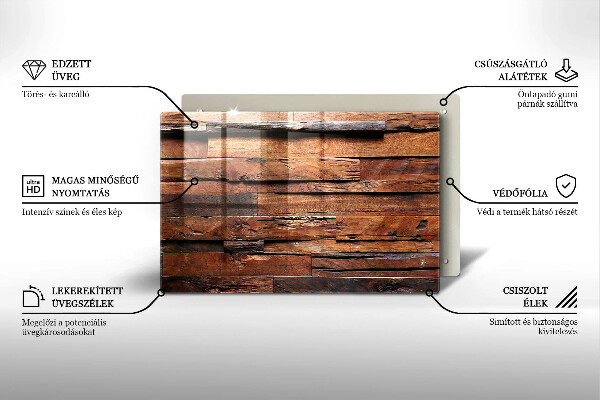 Kuchynská doska zo skla Dekoratívne drevené dosky