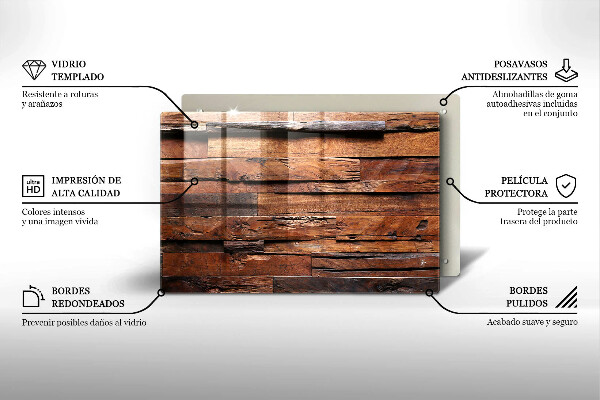 Kuchynská doska zo skla Dekoratívne drevené dosky