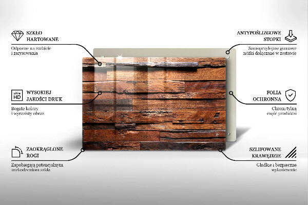 Kuchynská doska zo skla Dekoratívne drevené dosky