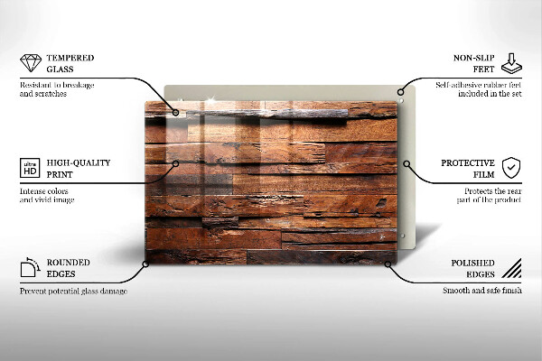 Kuchynská doska zo skla Dekoratívne drevené dosky