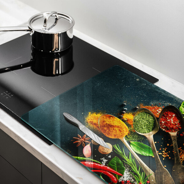 Kuchynská doska zo skla Lyžičky kuchynského korenia