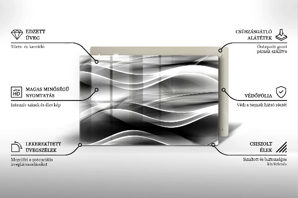 Kuchynská doska zo skla Abstrakcia jemné línie
