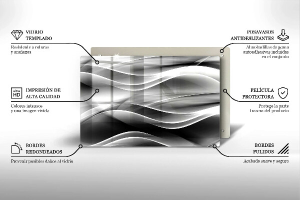 Kuchynská doska zo skla Abstrakcia jemné línie