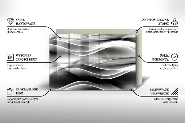 Kuchynská doska zo skla Abstrakcia jemné línie