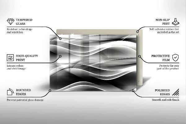 Kuchynská doska zo skla Abstrakcia jemné línie