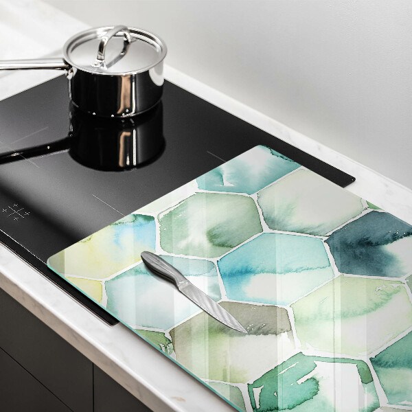 Kuchynská doska zo skla Akvarelové šesťuholníky