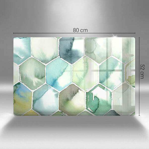 Kuchynská doska zo skla Akvarelové šesťuholníky